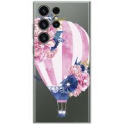 Чехол со стразами Samsung Galaxy S23 Ultra (S918) Pink Air Baloon