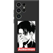 Черный чехол BoxFace Samsung Galaxy S23 Ultra (S918) Attack On Titan - Ackerman