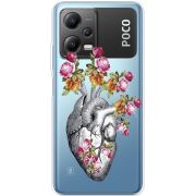 Чехол со стразами Xiaomi Poco X5 5G Heart