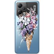 Чехол со стразами Xiaomi Poco X5 5G Ice Cream Flowers