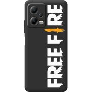 Черный чехол BoxFace Poco X5 5G Free Fire White Logo