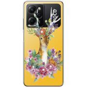 Чехол со стразами Xiaomi Poco X5 Pro 5G Deer with flowers