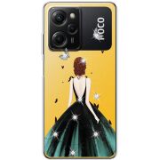 Чехол со стразами Xiaomi Poco X5 Pro 5G Girl in the green dress