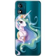 Чехол со стразами Motorola E13 Unicorn Queen