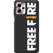 Черный чехол BoxFace Motorola G13 Free Fire White Logo