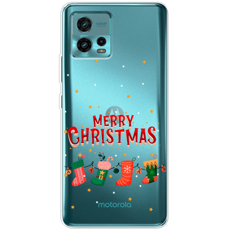 Прозрачный чехол BoxFace Motorola G72 Merry Christmas