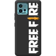Черный чехол BoxFace Motorola G72 Free Fire White Logo