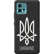 Черный чехол BoxFace Motorola G72 Тризуб монограмма ukraine