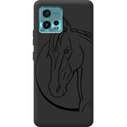 Черный чехол BoxFace Motorola G72 Horse