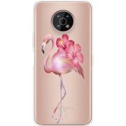 Прозрачный чехол BoxFace Nokia G50 Floral Flamingo