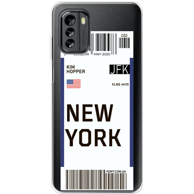 Прозрачный чехол BoxFace Nokia G60 Ticket New York