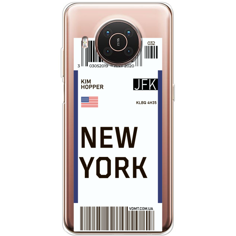Прозрачный чехол BoxFace Nokia X10 Ticket New York