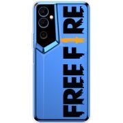 Прозрачный чехол BoxFace Tecno POVA Neo 2 Free Fire Black Logo