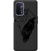 Черный чехол BoxFace OPPO A54 5G Wolf and Raven