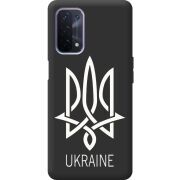 Черный чехол BoxFace OPPO A74 5G Тризуб монограмма ukraine