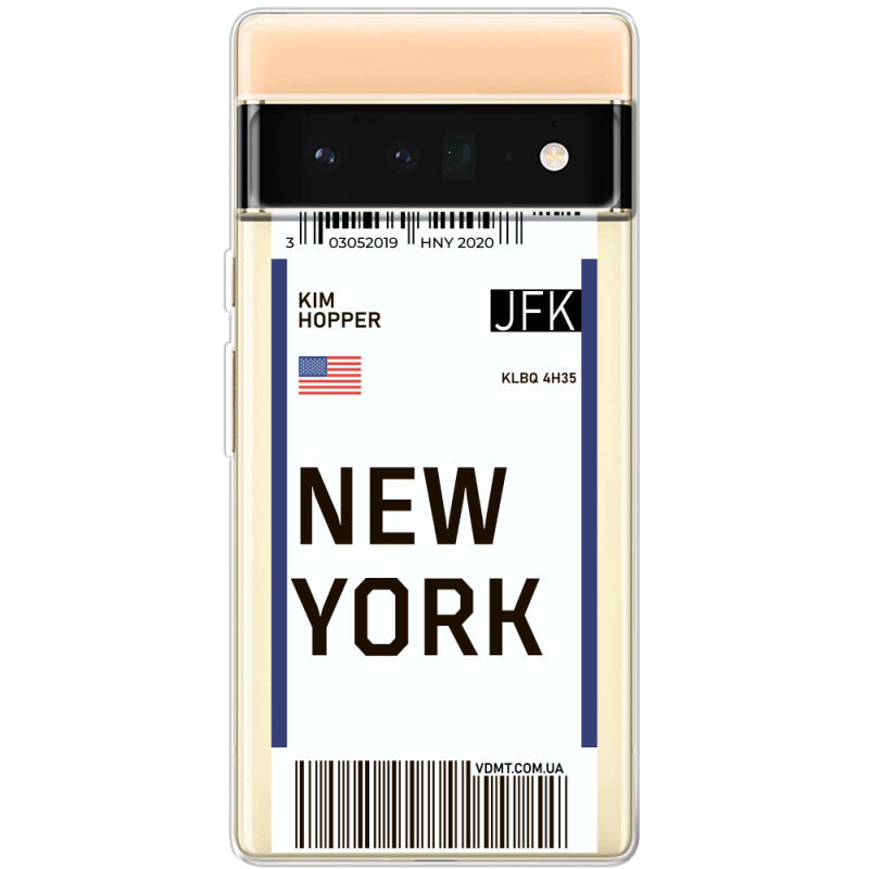 Прозрачный чехол BoxFace Google Pixel 6 Pro Ticket New York