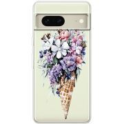 Чехол со стразами Google Pixel 7 Ice Cream Flowers