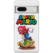 Прозрачный чехол BoxFace Google Pixel 7A Super Mario