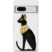 Чехол со стразами Google Pixel 7A Egipet Cat