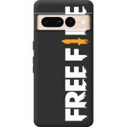 Черный чехол BoxFace Google Pixel 7 Pro Free Fire White Logo