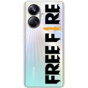 Прозрачный чехол BoxFace Realme 10 Pro Plus Free Fire Black Logo