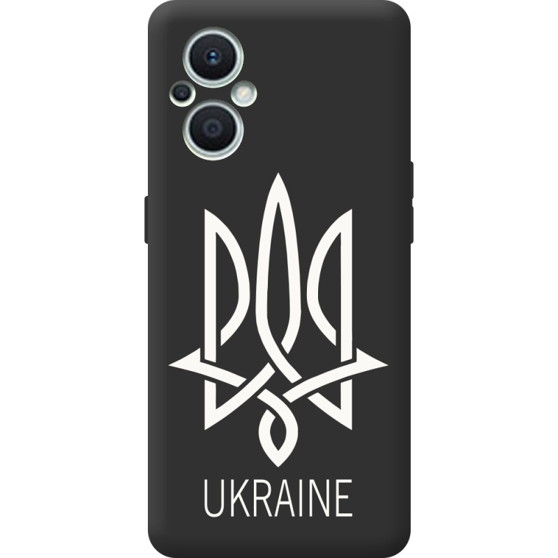 Черный чехол BoxFace OPPO Reno 7 Lite 5G Тризуб монограмма ukraine