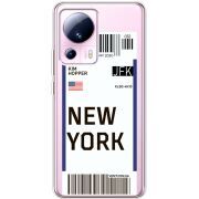 Прозрачный чехол BoxFace Xiaomi 13 Lite Ticket New York