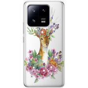 Чехол BoxFace со стразами Xiaomi 13 Pro Deer with flowers
