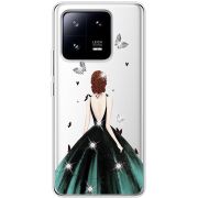 Чехол BoxFace со стразами Xiaomi 13 Pro Girl in the green dress