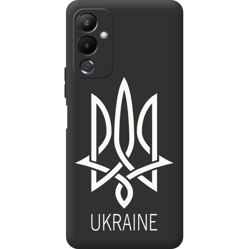 Черный чехол BoxFace Tecno POVA 4 Тризуб монограмма ukraine