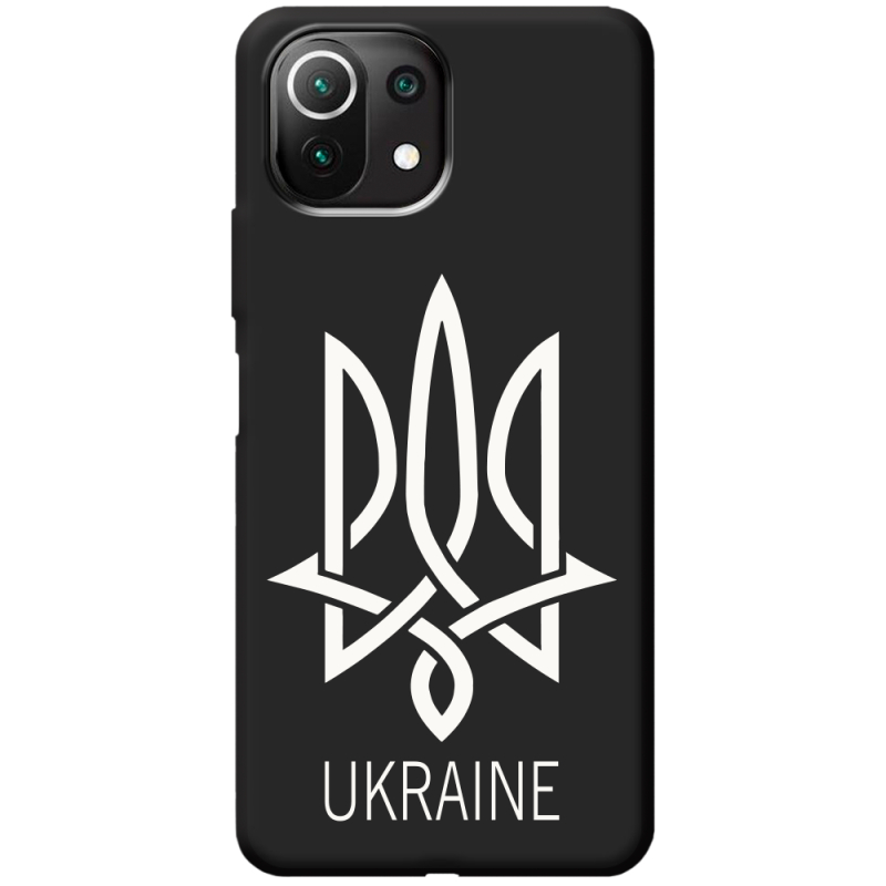 Черный чехол BoxFace Xiaomi 11 Lite 5G NE Тризуб монограмма ukraine
