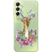 Чехол со стразами Samsung Galaxy A24 (A245) Deer with flowers