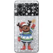 Прозрачный чехол BoxFace Xiaomi Redmi Note 11R Christmas Deer with Snow