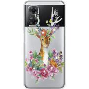 Чехол со стразами BoxFace Xiaomi Redmi Note 11R Deer with flowers