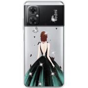 Чехол со стразами BoxFace Xiaomi Redmi Note 11R Girl in the green dress