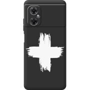 Черный чехол BoxFace Xiaomi Redmi Note 11R Білий хрест ЗСУ
