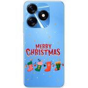 Прозрачный чехол BoxFace Tecno Spark 10 Merry Christmas