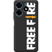 Черный чехол BoxFace Tecno Spark 10 Pro Free Fire White Logo