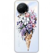 Чехол со стразами Infinix Note 12 Pro 4G Ice Cream Flowers