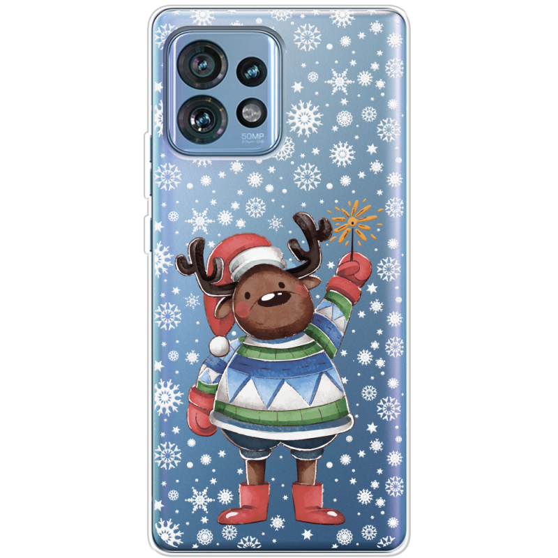 Прозрачный чехол BoxFace Motorola Edge 40 Pro Christmas Deer with Snow