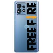 Прозрачный чехол BoxFace Motorola Edge 40 Pro Free Fire Black Logo