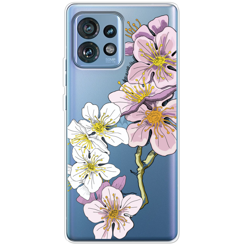 Прозрачный чехол BoxFace Motorola Edge 40 Pro Cherry Blossom