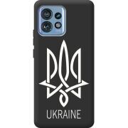 Черный чехол BoxFace Motorola Edge 40 Pro Тризуб монограмма ukraine