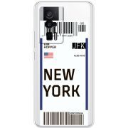Прозрачный чехол BoxFace Poco F5 Pro Ticket New York