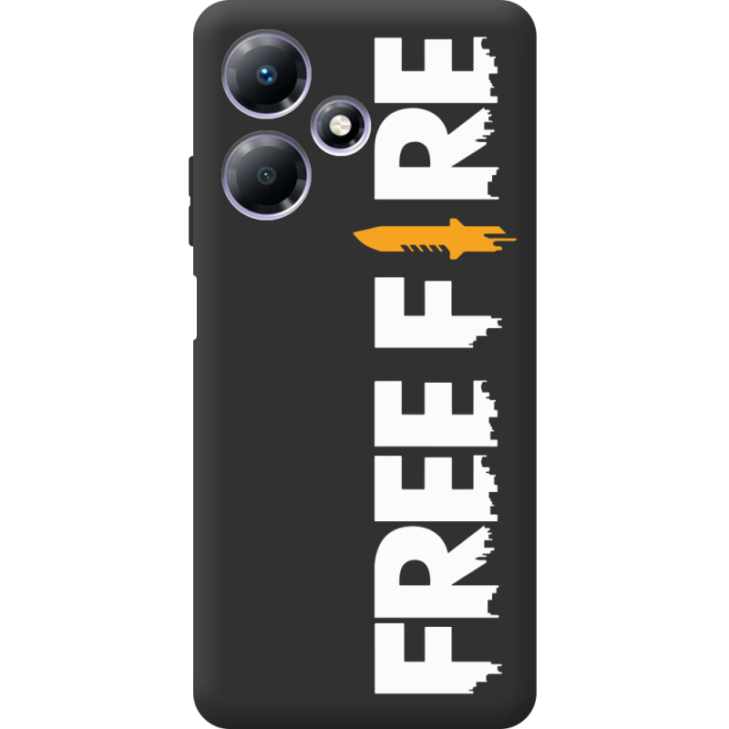 Черный чехол BoxFace Infinix Hot 30 Play Free Fire White Logo
