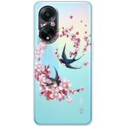 Чехол со стразами OPPO A98 5G Swallows and Bloom