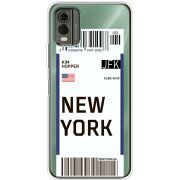 Прозрачный чехол BoxFace Nokia C32 Ticket New York