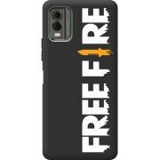 Черный чехол BoxFace Nokia C32 Free Fire White Logo