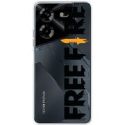 Прозрачный чехол BoxFace Tecno POVA 5 Free Fire Black Logo