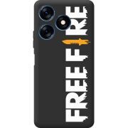 Черный чехол BoxFace Tecno Spark 10C Free Fire White Logo